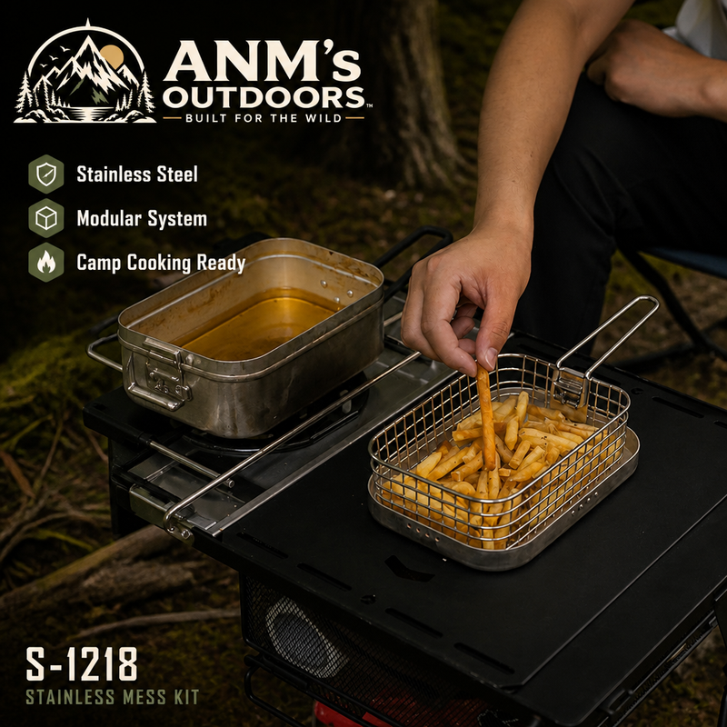 ANM's OUTDOORS Campingmoon S-1218 mess kit ad creative with official brand logo