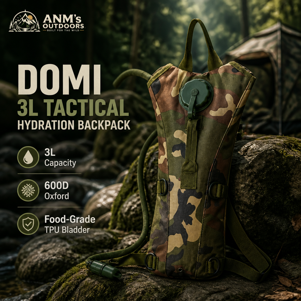 ANM's OUTDOORS DOMI 3L Tactical Hydration Backpack ad creative