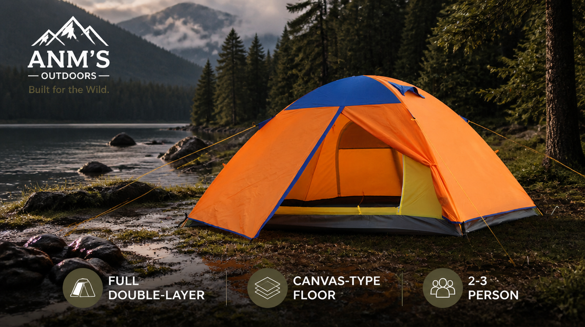 ANM's OUTDOORS Fully Double-Layer Canvas-Floor Tent ad creative