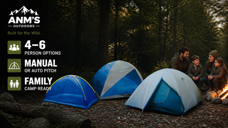 ANM's OUTDOORS Family Camping Tent ad creative