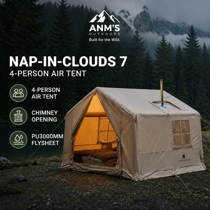 ANM's OUTDOORS MOBI GARDEN Nap-In-Clouds 7 Inflatable Air Tent ad creative
