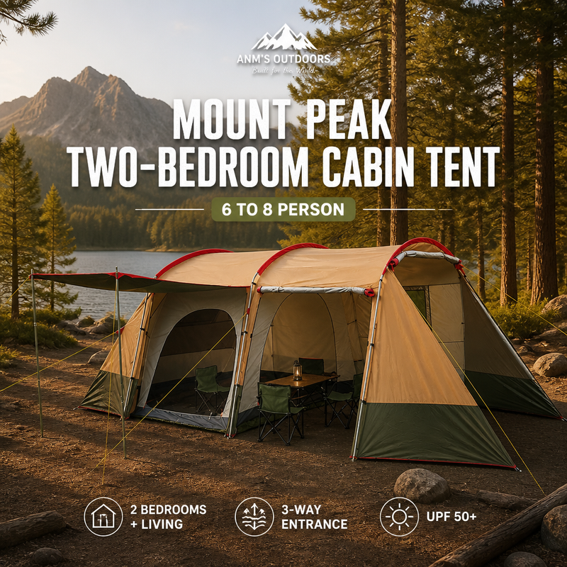 ANM's OUTDOORS Mount Peak Two-Bedroom Cabin Tent