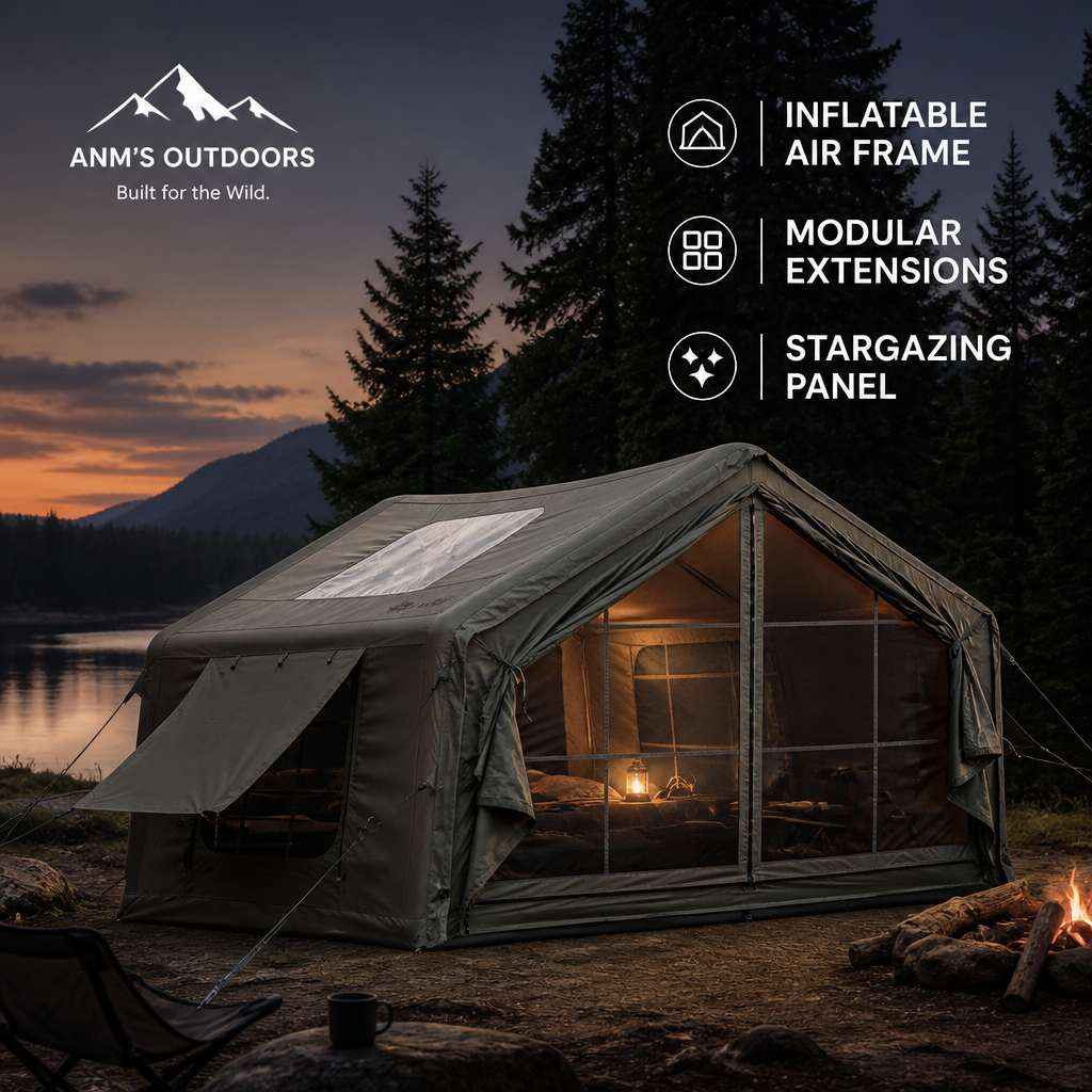 ANM's OUTDOORS Mountain Tactical Inflatable Family Tent ad creative
