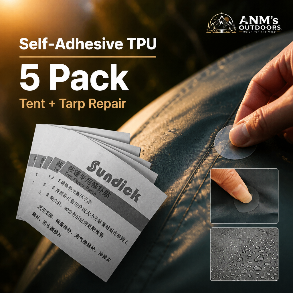 TPU Tent and Tarp Repair Patches — Self-Adhesive, 5 Pack