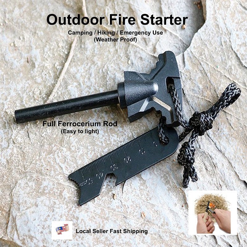 Ferrocerium rod and magnesium fire starter set