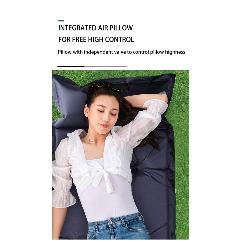 Self-inflating mattress pillow detail