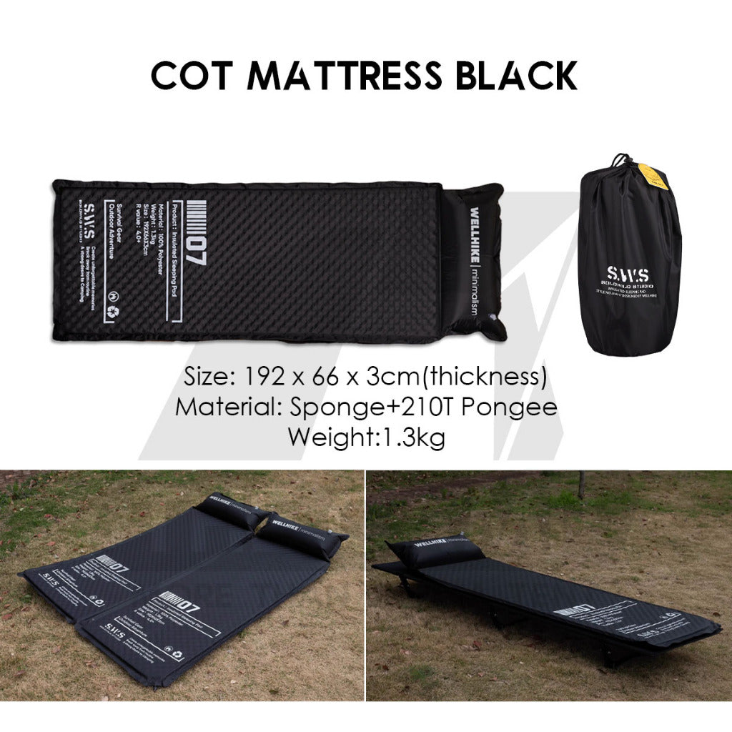 Wellhike Cot Mattress Black