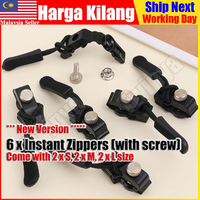 6pcs Zipper w Screw