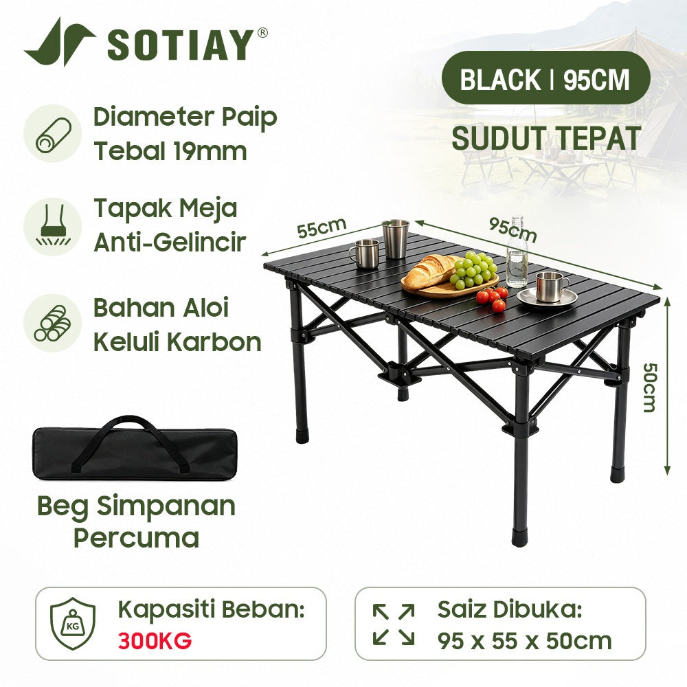 Sotiay Camping Table - Black 95x57CM