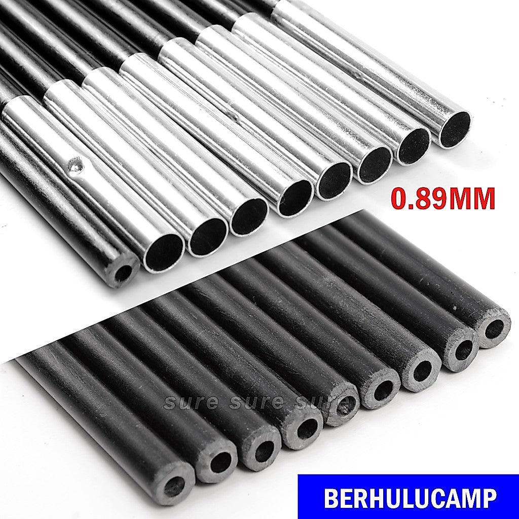 Fiberglass tent pole repair rods and shock cord