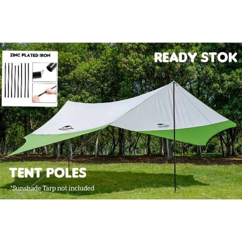 Adjustable sectional tarp and awning support poles
