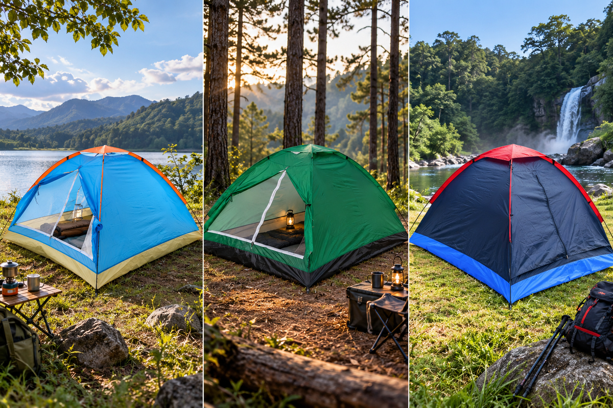 Camping Tent with Canvas Floor