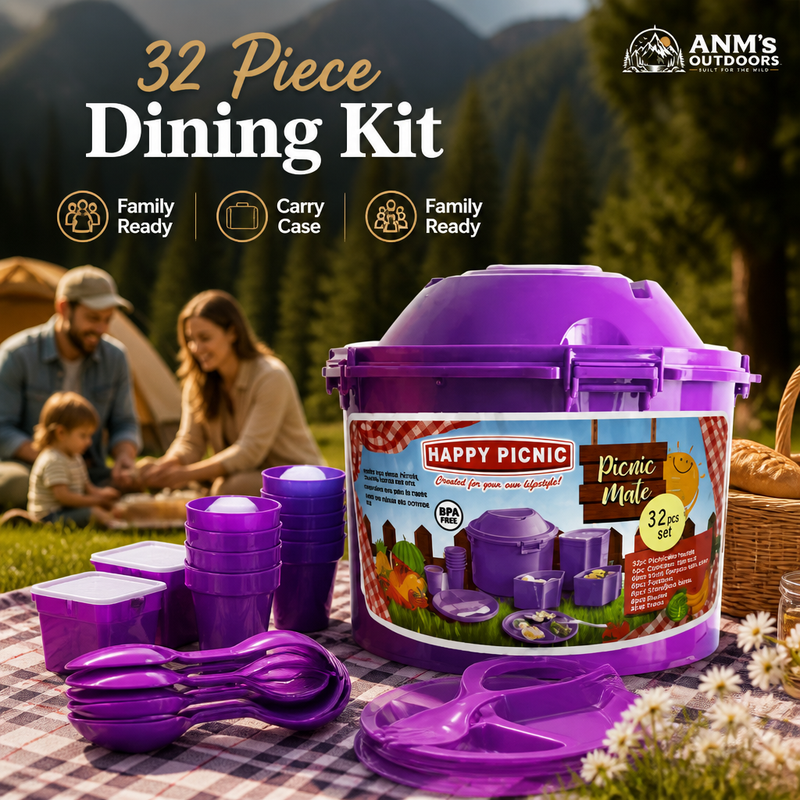 ANM's OUTDOORS 32-piece picnic box set ad creative