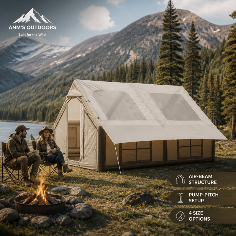 ANM's OUTDOORS Air Inflatable Family Tent ad creative