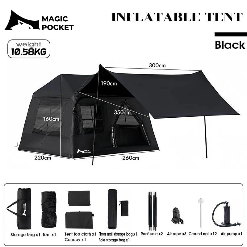 Air Inflatable Family Tent — Black 260x220x160cm