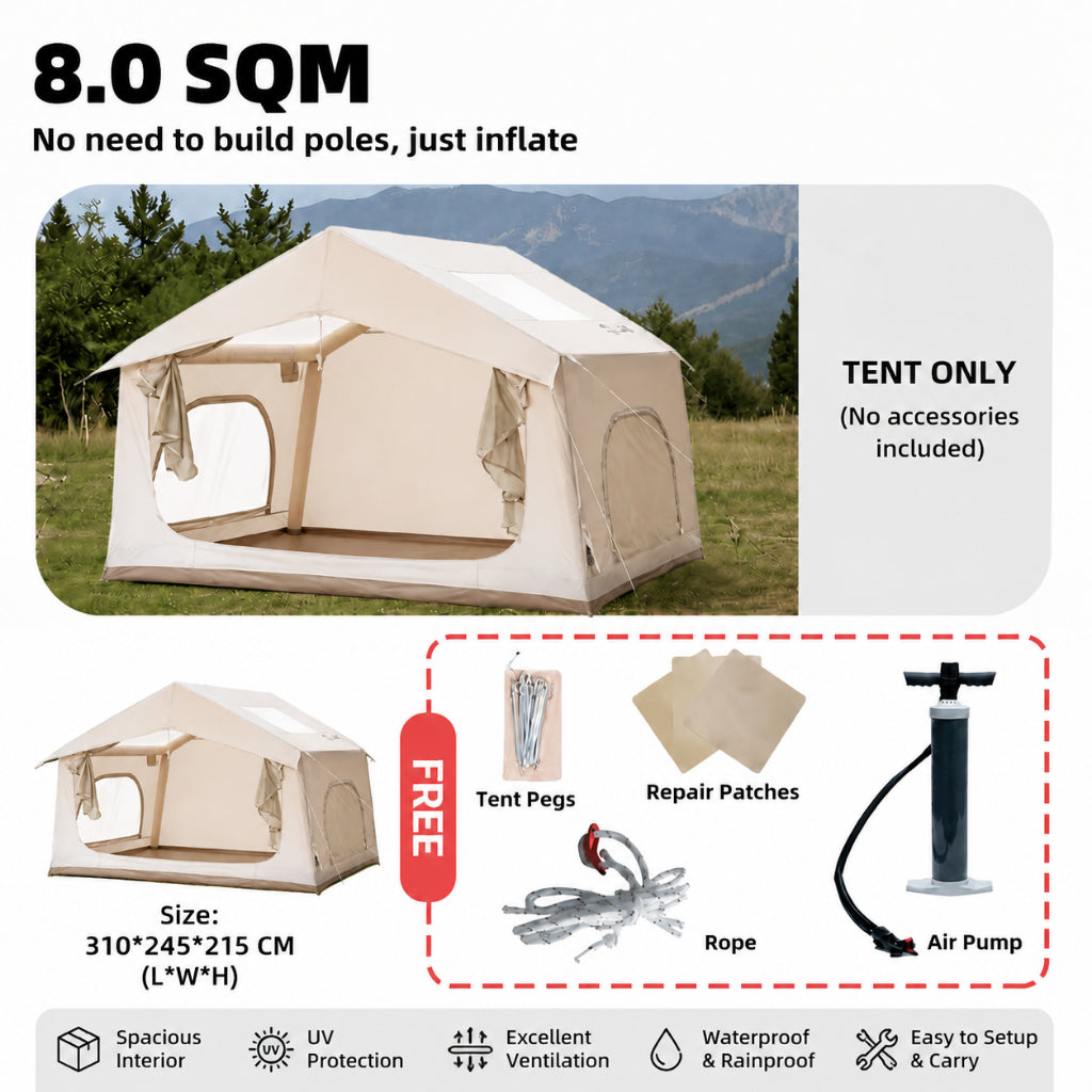 Air Inflatable Family Tent — Khaki 310x245x215cm