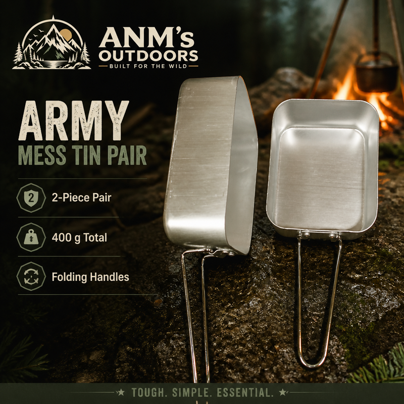 ANM's OUTDOORS army mess tin pair ad creative with official logo