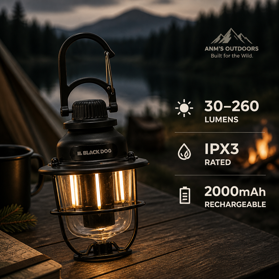 BLACKDOG Retro Ambient Camping Lantern — 260 Lumen, IPX3