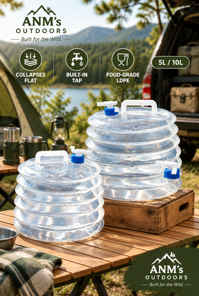 ANM’s OUTDOORS collapsible camping water bucket ad creative