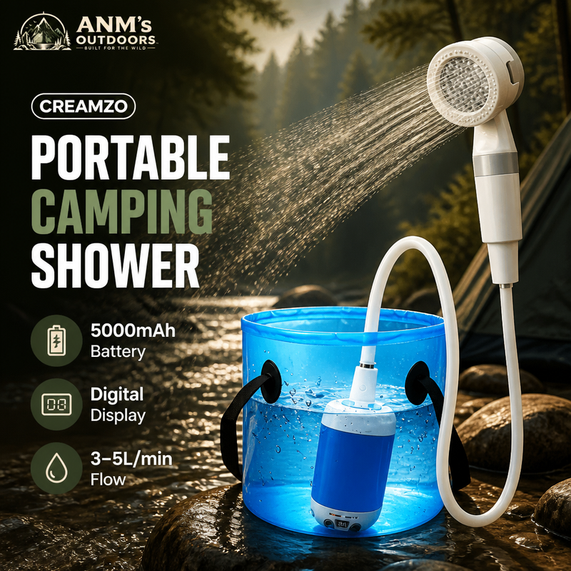 ANM's OUTDOORS CREAMZO Portable Camping Shower ad creative