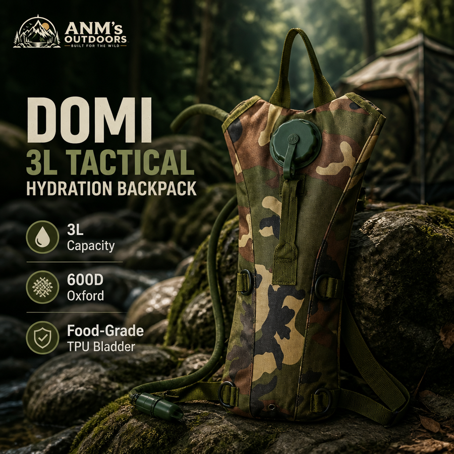 DOMI 3L Tactical Hydration Backpack — Thick Layer Water Bladder Bag