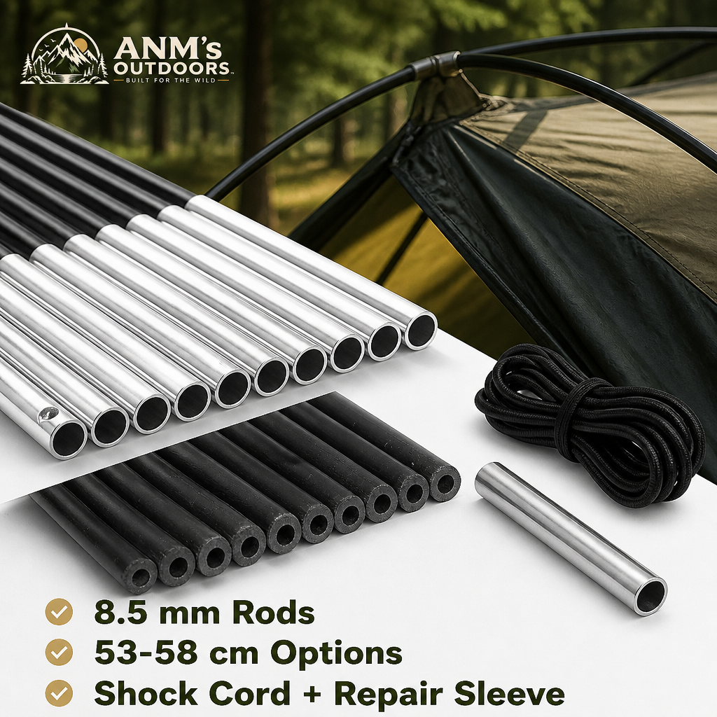 ANM's OUTDOORS fiberglass tent pole repair set ad creative