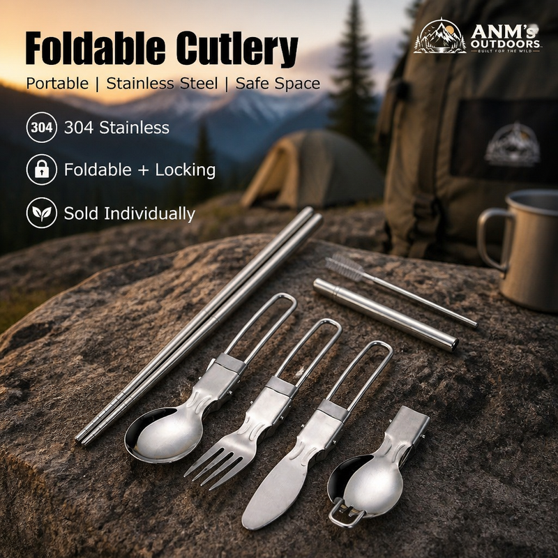 ANM's OUTDOORS foldable pocket cutlery ad creative
