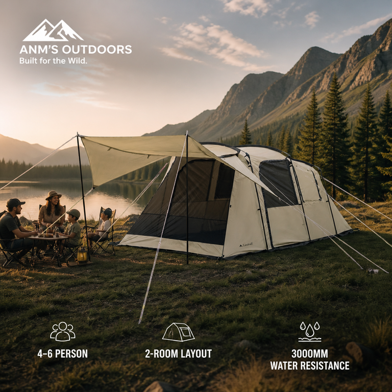ANM's OUTDOORS Landwolf Family Tunnel Tent ad creative