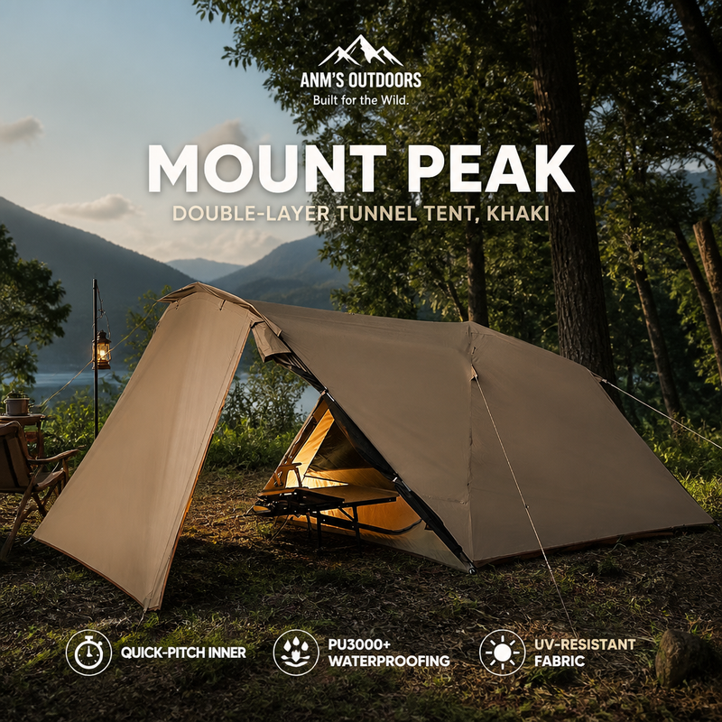 ANM's OUTDOORS Mount Peak Double-Layer Tunnel Tent