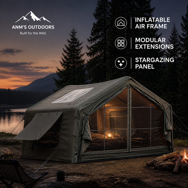 ANM's OUTDOORS Mountain Tactical Inflatable Family Tent ad creative