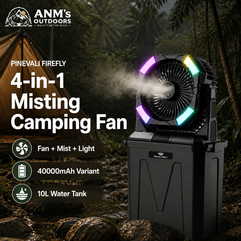 ANM's OUTDOORS PINEVALI FIREFLY 4-in-1 Misting Camping Fan ad creative
