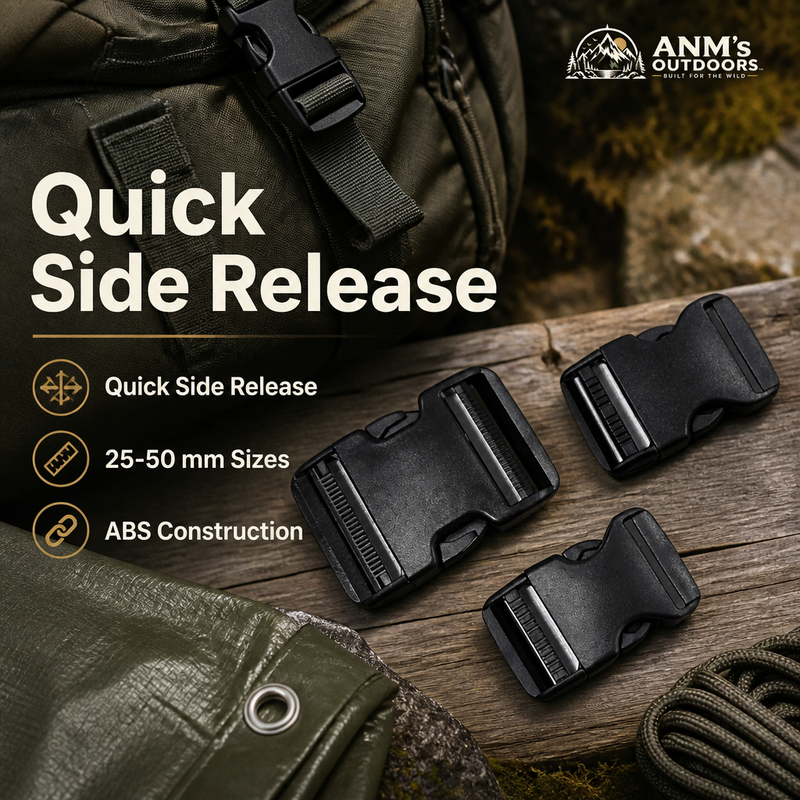 Side-Release Buckle — Replacement Webbing Clip 25-50 mm