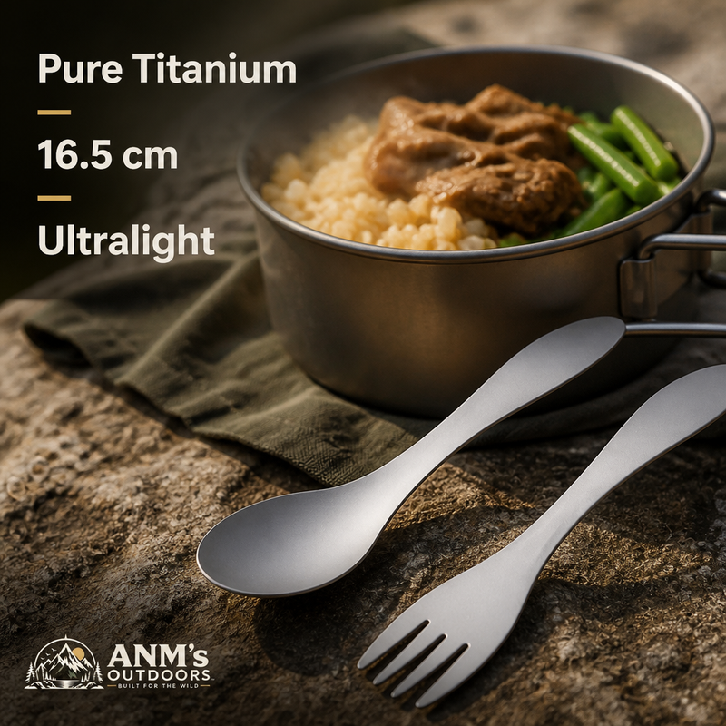 ANM's OUTDOORS pure titanium camp cutlery ad creative