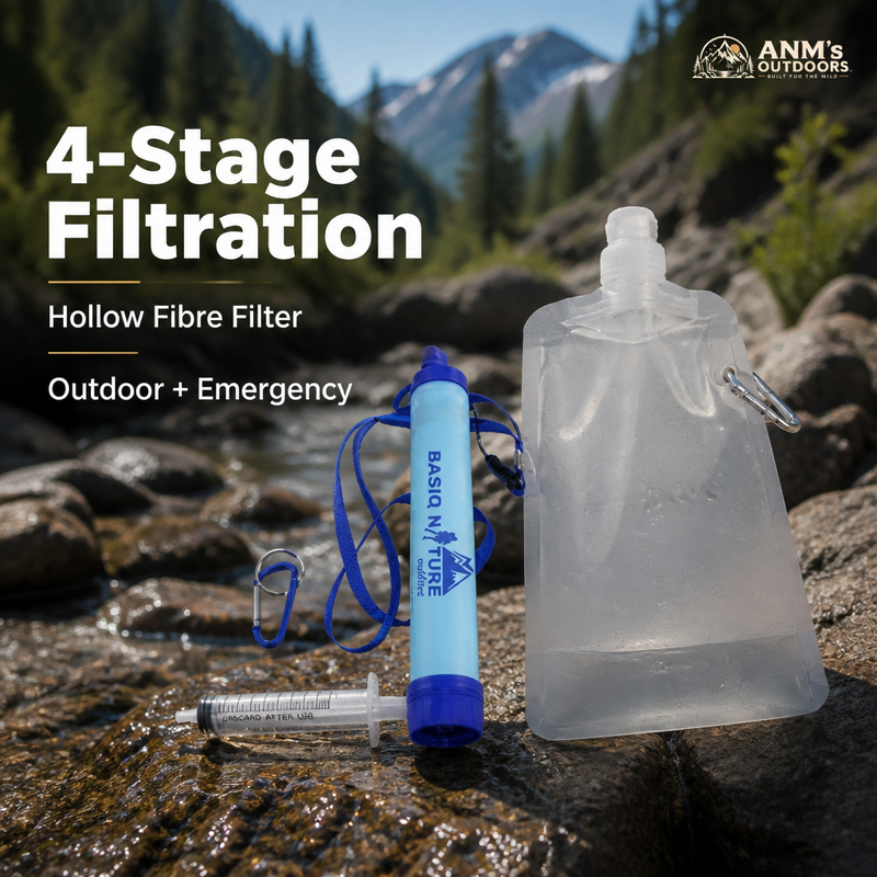 Portable Water Filter Straw — 4-Stage Filtration