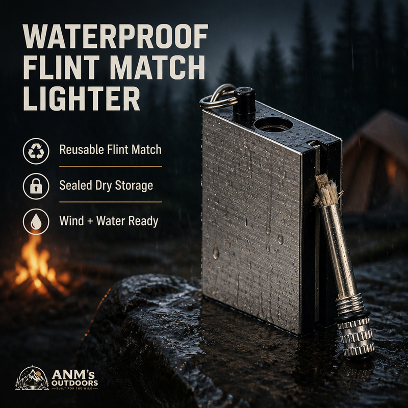 Waterproof Flint Match Lighter — Metal Survival Matchbox