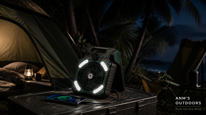 ANM's OUTDOORS WTHB Camping Fan with LED Light