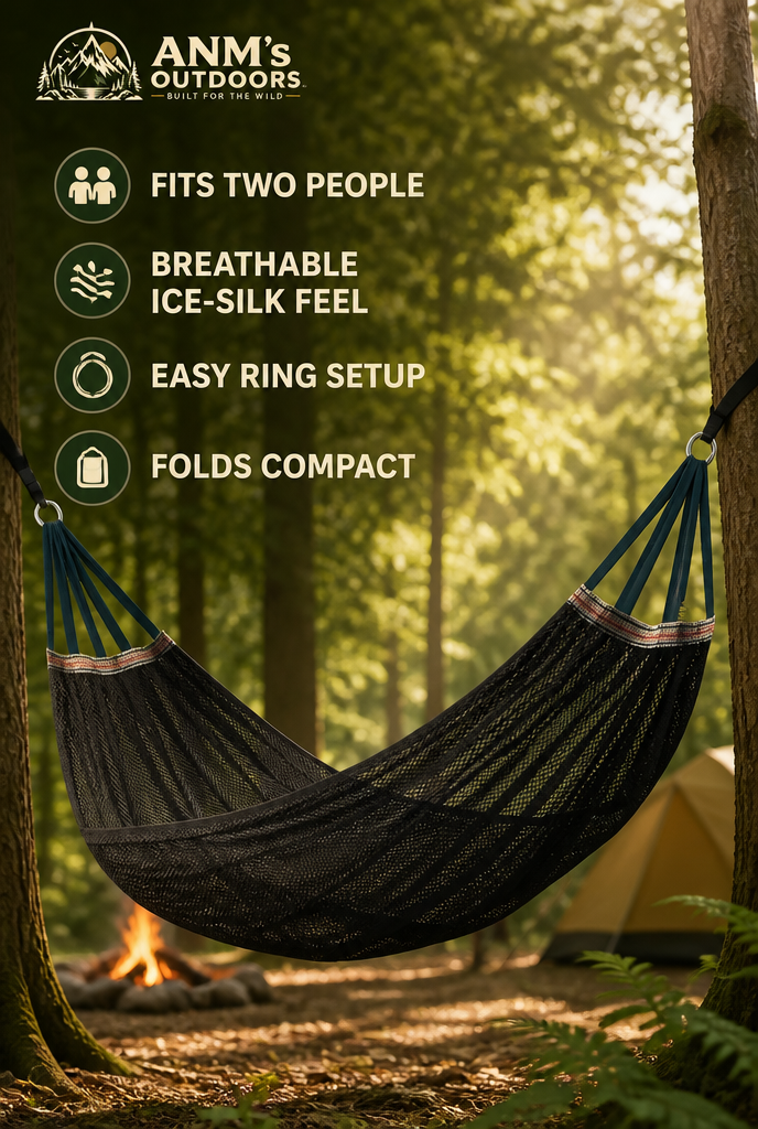 ANM's OUTDOORS Ice Silk Double Hammock ad creative