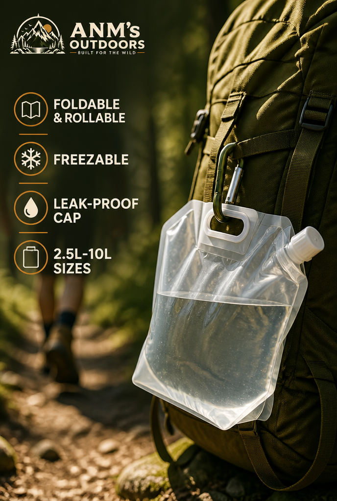 ANM's OUTDOORS Realeos Collapsible Water Container ad creative