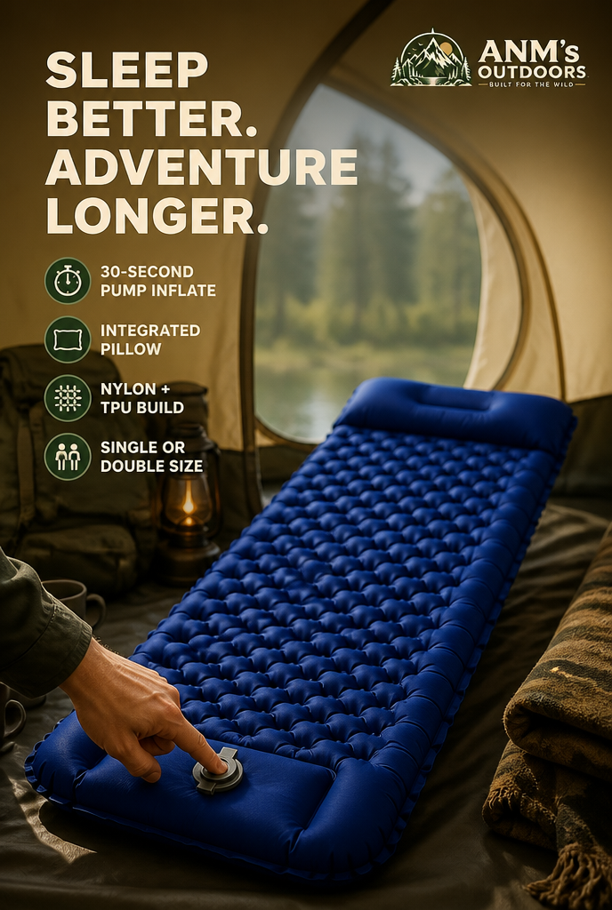 Compact Inflatable Camping Pad with Air Pump