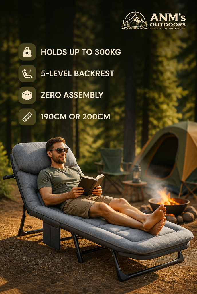 Heavy Duty Camping Cot — 300kg Capacity
