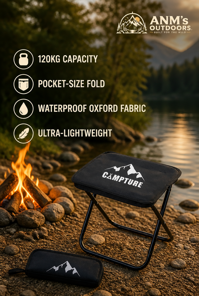 ANM's OUTDOORS Mini Pocket Folding Stool ad creative