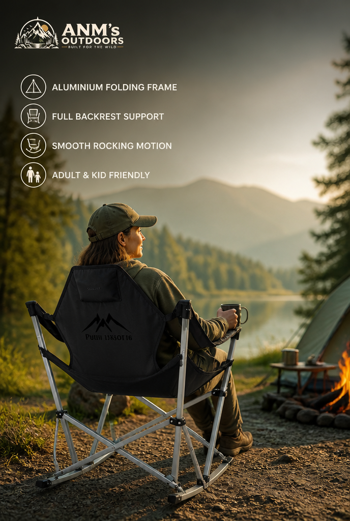 ANM's OUTDOORS Folding Camping Rocking Chair ad creative