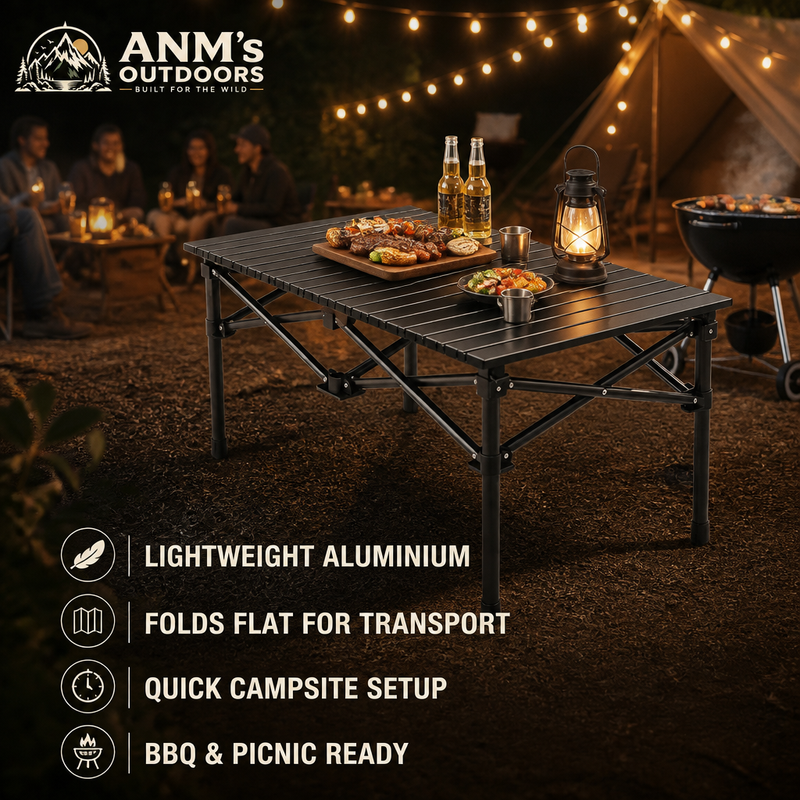ANM's OUTDOORS Lightweight Aluminum Folding Camping Table ad creative