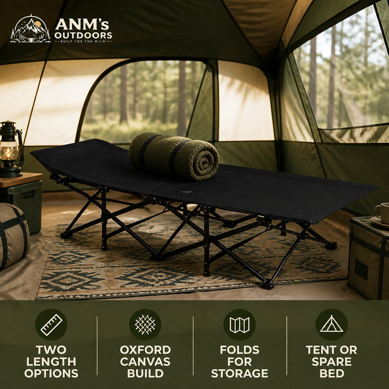 ANM's OUTDOORS Portable Folding Camping Cot ad creative