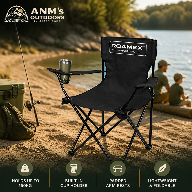 ANM's OUTDOORS Ergonomic Folding Camping Chair ad creative