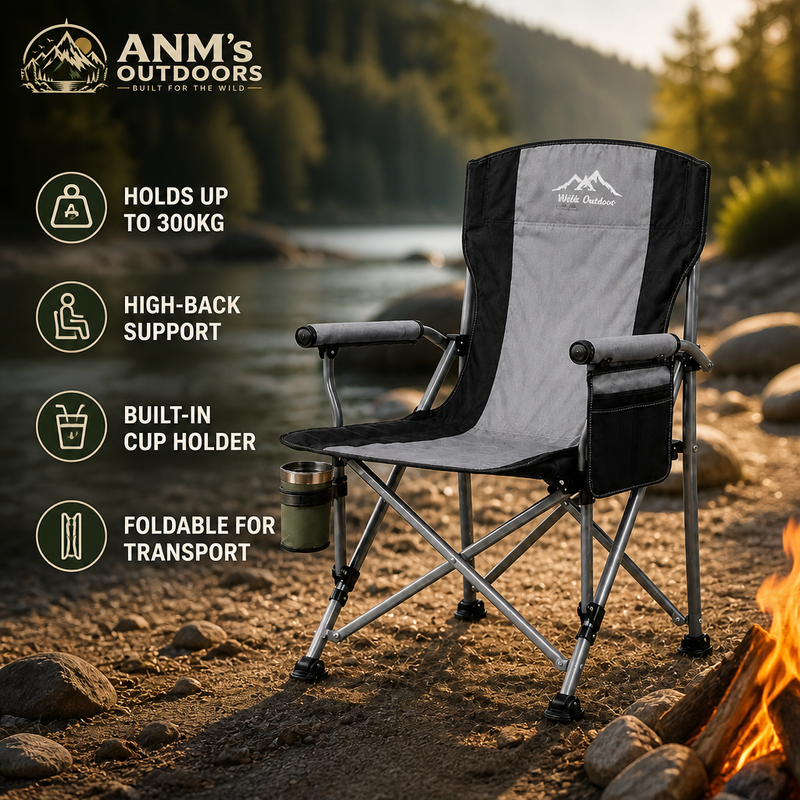 ANM's OUTDOORS Heavy Duty High-Back Camping Chair ad creative
