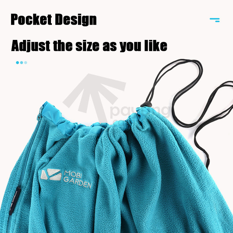 Fleece sleeping bag widened as blanket