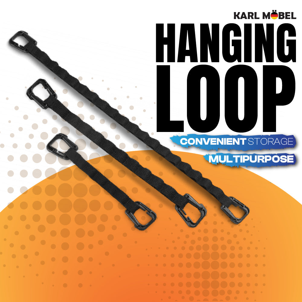 Camping hanging strap with D-ring loops
