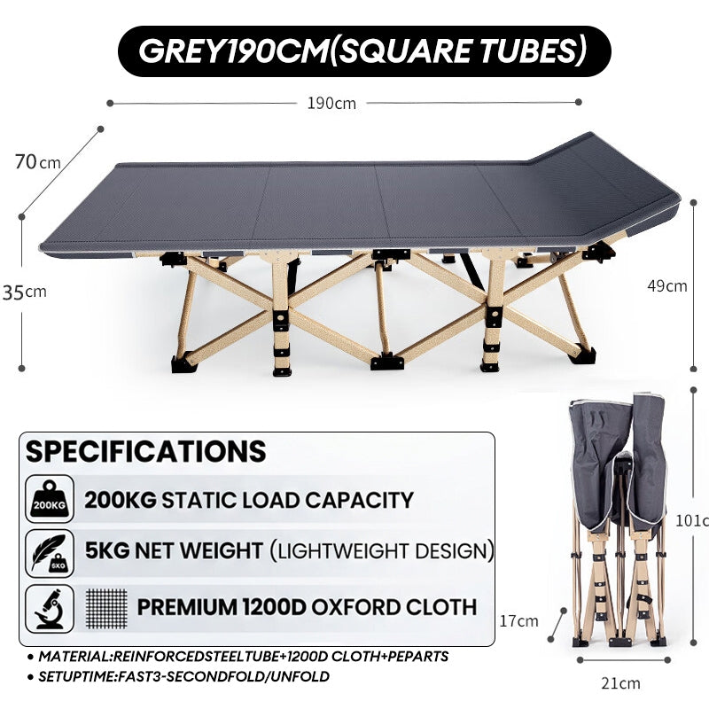 Square Grey 190x70x35cm