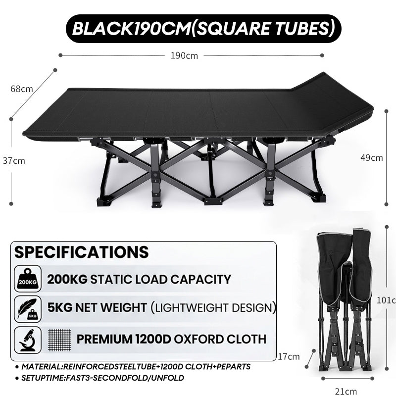 Square Black 190x70x35cm